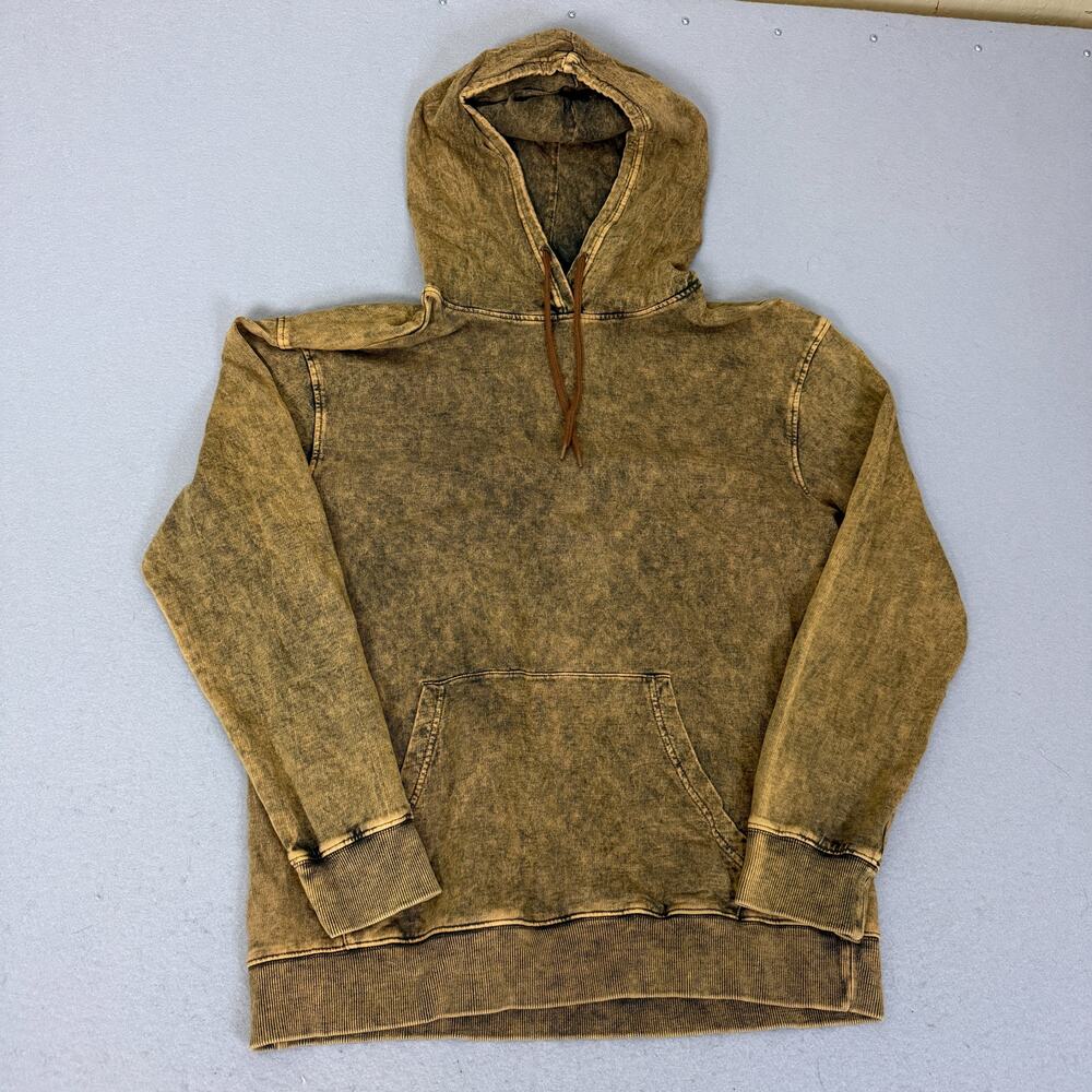Original Use Hoodie Men’s Medium Brown Acid Wash Pullover Cotton Sweatshirt